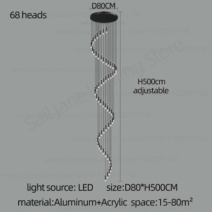 Interior Lighting Nordic Chandelier Home Decoration Living Room Pendant Modern Lustre Hall Lighting LED Staircase Long Pendant
