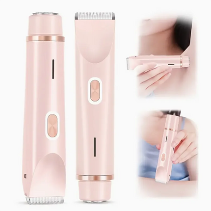 2-in-1 Dual-Head Electric Trimmer for Women – Gentle Precision for Face, Body & Bikini