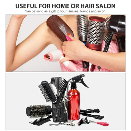 2-in-1 Hair Brush Cleaning Tool Set, Double Headed Comb Cleaner, Portable Dirt Remover for Home Salon (Pink & Black)