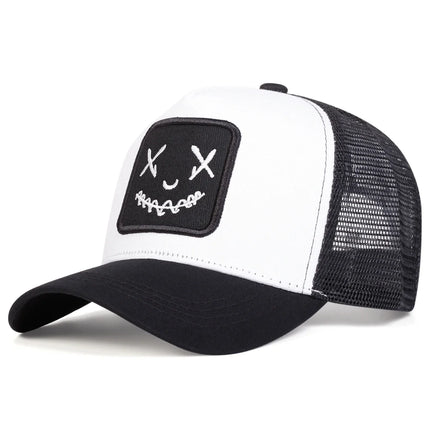 Men Women Smile Face Embroidery Baseball Caps Cotton Adjustable Snapback hats Hip Hop mesh Cap summer Outdoor Sun hat Dad Hats