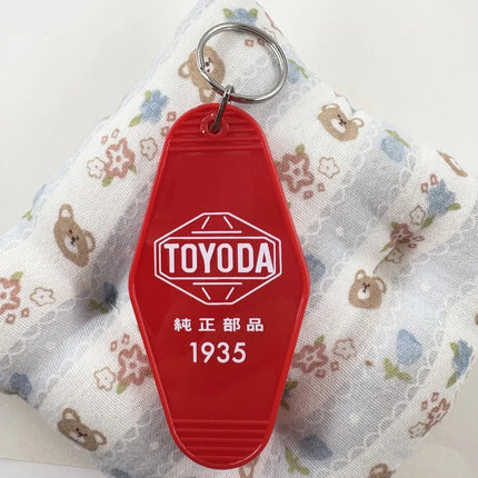 Japanese Retro Camping Style Toyoda Keychain Toyota Trend Fuji Subaru Car Interior Decoration Plate Pendant Keychain