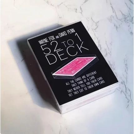 The 52 to 1 Deck (Gimmicks and Online Instructions) by Wayne Fox and David Penn Card Magic Tricks Props Illusions Fun Close up