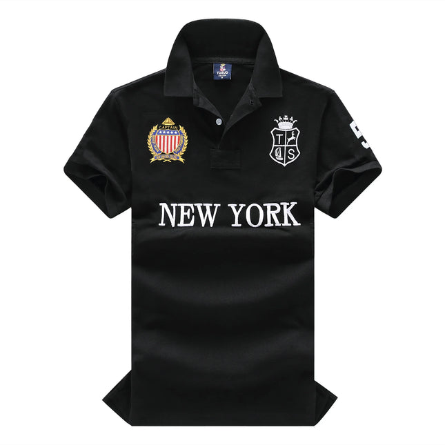 Men's Polo Shirt USA New York Royal Short Casual Sport Party High-End Cotton Embroidery Luxury Contrast Color Original Design