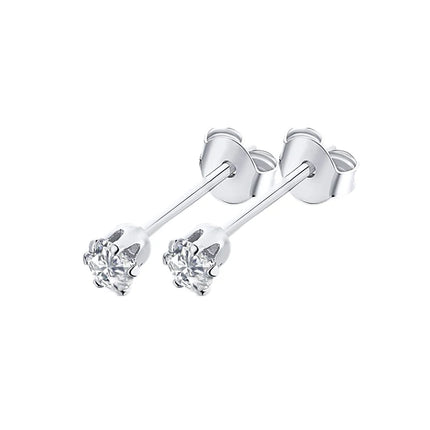 Stainless Steel CZ Crystal Ear Studs Black Silver Color Earrings Stone Surgical Steel Cubic Zirconia Helix Women Accessories