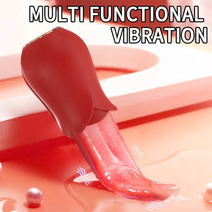 Rose Toys -10 Licking Vibration Modes Clitoris And G-spot Stimulators Unisex Adult Sex Toys For Ultimate Enjoyment Couple Fun