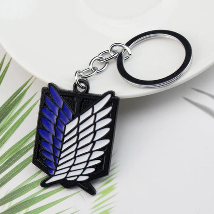 Anime Attack On Titan Keychain Shingeki no Kyojin Scouting Legion Emblem Pendant Key Chain for Women Men Cosplay Jewelry Gift