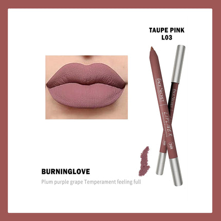 12 Color Waterproof Lip Liner Pencil , Long-Lasting,Velvet Weightless Precise Liner with Super Soft Blendable Texture Matte Soft