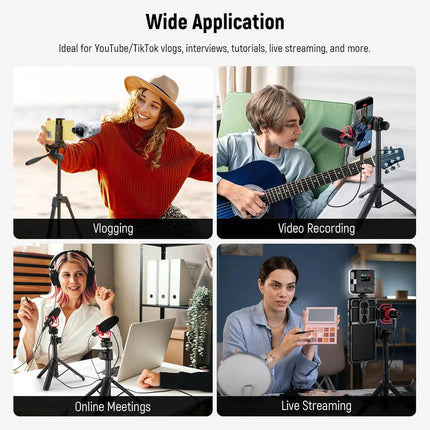 NEEWER KM17 USB C Microphone Noise Cancelling Plug & Play High Sensitivity Cardioid Vlog Interview Mic for iPhone Android DJI