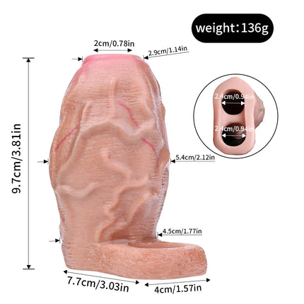 SXXY 2 Colors Silicone Realistic Deep Veins Open Head Penis Sleeve For Men Delay Ejaculation Soft Inner Thread Cock Ring Dick Sh