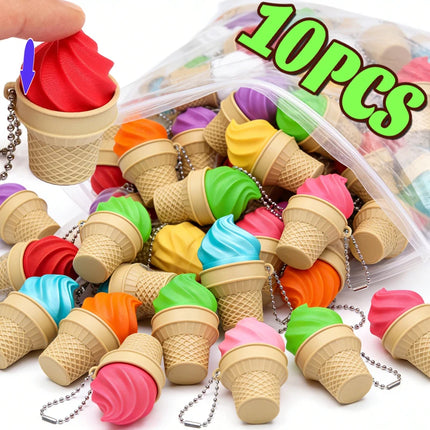 Ice Cream Clicker Fidget Toy Keychain – Satisfying Mechanical Switch Sensory Toy Backpack Charm & Stress Relief Gift