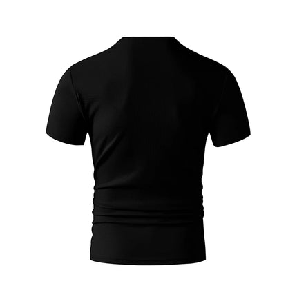 2025 New Men's Casual Fashion Simple V-neck Short-Sleeved T-shirt Summer Comfortable Breathable Versatile Top
