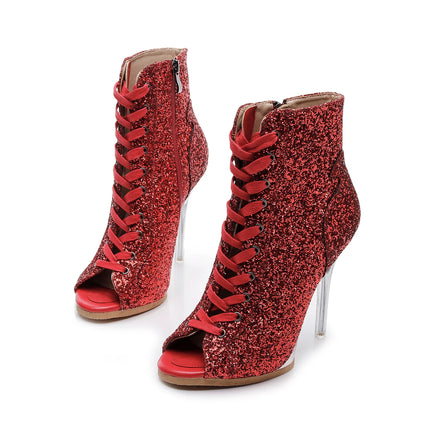 2023 New Fashion Women Heels  Lace-up Boot Stilettos Jazz Dance Lady Shoes For Latin Dancing Outdoor Sexy Stilettos Plus Size