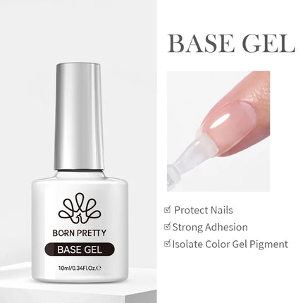 BORN PRETTY 10ml Flow Light White Cat Magnetic Gel Nail Polish Ultra Shine Soak Off UV Gel Mirror Glass Bead Gel Nail Art