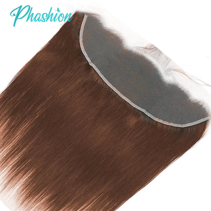 Phashion 26 28 Inch Chotolate Brown Body 4x4 5x5 Lace Closure #4 Straight 13x4 Lace Frontal Human Hair Transparent 100 Remy Hair