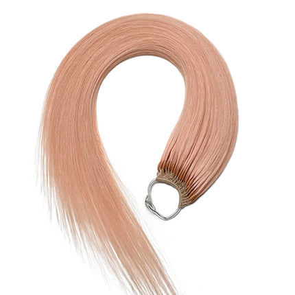 DIYOMO Korean 100% Human Hair Cotton Thread Double Head Double Brushed Feather Hair Extensions Natural Color Pure Cotton