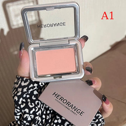 HERORANGE Monochrome Matte Blusher Palette Soft Silky Natural Nude Low Saturation Cheek Rouge Powder Makeup For Women