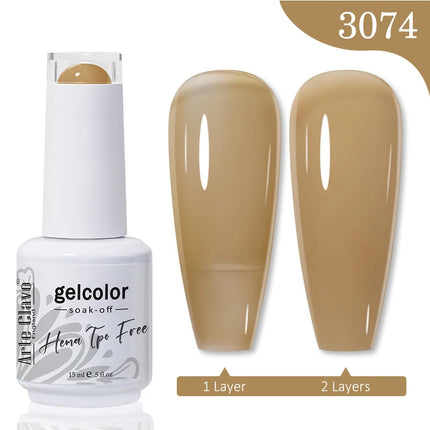 Arte Clavo Red Brown Gel Nail Polish 15ml Autumn Series Base Top Coat Soak Off UV Gel Semi Permanent Varnishes Design Nail Art