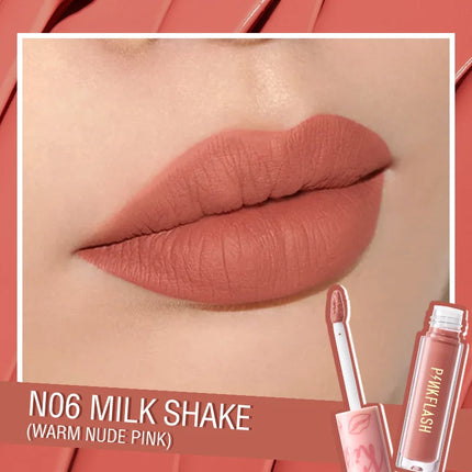 PINKFLASH Lipgloss Matte Lipstick Soft Moisturizing Red Nude Pink Melting Lip Cream Waterproof Makeup Not Fade Lip Gloss Liptint