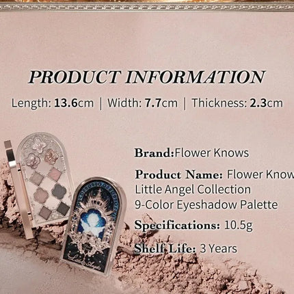 Little Angel Flower Knows Eyeshadow Palette Eye Glitter Make Up Palette Long Lasting 9 Color Eye Shadow For Girl And Women