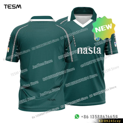 TESM Summer POLO Shirt Men Summer Sports V-neck T-shirt Street Trendy Short Sleeve 3D HD Print T-shirt