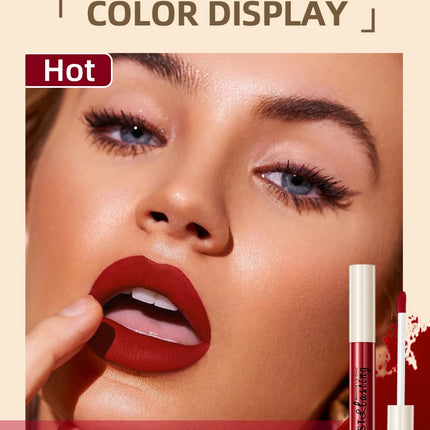 QIBEST Matte Liquid Lipstick Waterproof Long Lasting Lip Gloss Velvet Mate Nude Red Tint Tube Lipsticks Lipgloss Makeup Cosmetic