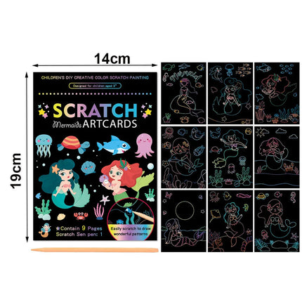 Rainbow Magic Scratch Off Paper Set for Kids Arts Scraping Painting Toy Children DIY Graffiti Book Montessori Educational Toys
