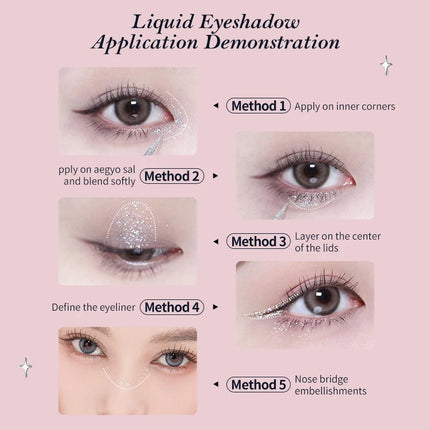 Flower Knows Swan Ballet Series Liquid Eye Shadow Pearlescent Fine Shiner Fine Sparkling Sequins 4g Eye Makeup