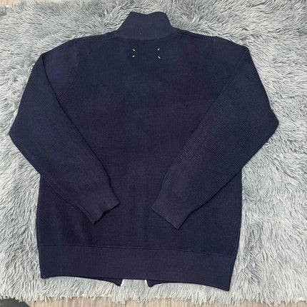 Asian size Autumn Winter Men Loose Casual Knit Sweater Zipper Semi High Neck Long Sleeve Cardigan Lazy Comfortable Warm Top