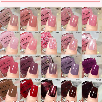 LILYCUTE 7ml 4/6/8/12Pcs Water-Based Nail Polish Set Quick Drying No Lamp Needed Glitter Nail Art Varnish For Nails Manicure