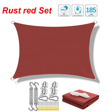 Outdoor Awnings Waterproof Sun Shade Sail Garden Canopi For Terrace Car Canvas Awning Rectangle Pool Sun-Shelter Sunshade Sail