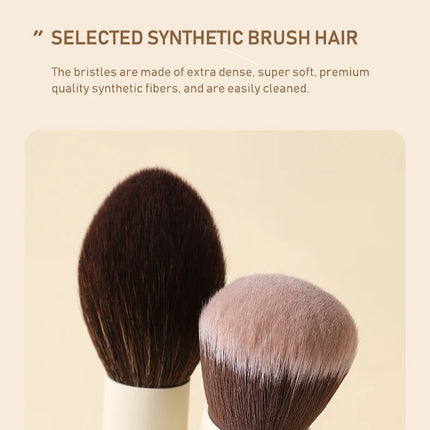 13-Piece Vegan Makeup Brushes Set - Fluffy Synthetic-Soft Bristles Eye & Face Cosmetics Kit with Nano-Fiber Handles