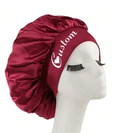 Custom Name Silk Bonnet For Sleeping, Personalized Satin Hair Bonnet For Curly Hair, Customizable Sleep Cap, Large Silk Bonnet For Hair Protection, Customized Gift For Bridesmaids And Bridal Party