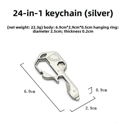 24 in 1 Multitool Key Stainless Steel EDC Key Ring with Screwdriver/Bottle Opener Portable Outdoor Camping Gadgets & Home Tools