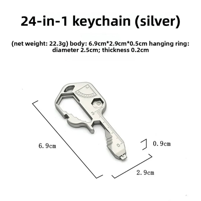 24 in 1 Multitool Key Stainless Steel EDC Key Ring with Screwdriver/Bottle Opener Portable Outdoor Camping Gadgets & Home Tools