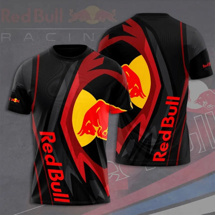 Summer Latest Red Bull Men's T-shirts Fashion Racing T-shirts Red Bull 3D Printed T-shirts Street Fashion Red Bull Clothing