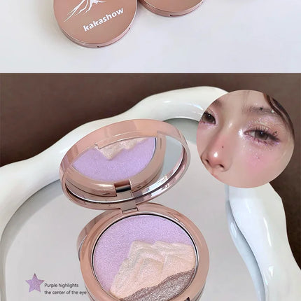 Diamond flash high-gloss powder, three-dimensional luster, natural water glow, one count brightens the entire face