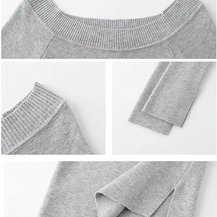 Off-shoulder Long Sleeve T-shirt Women One Shoulder Fitted Basic Plain Tee Shirt Lady Split Casual Top Spring Autumn Winter