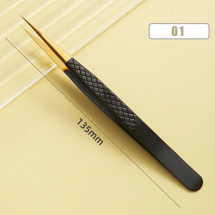 1Pcs Eyelash Tweezers Anti-static Non-magnetic Professional Pincet 3D Eyelash Extension Tweezer 100% Closure Makeup Tool
