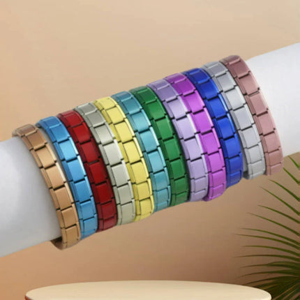 Italian Charm Link Stainless Steel Golden Bracelet for Woman Men DIY Making 9mm Bead Silver Color Retro Bangle Jewelry Wholesale