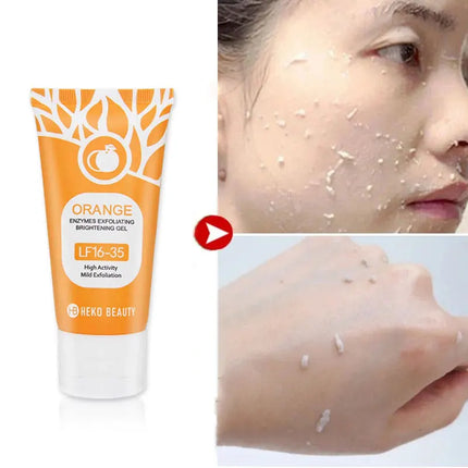 Orange Enzyme Exfoliating Gel Gentle Clean Pore Exfoliator Mild Remove Dead Skin Smooth Texture Hydrate Brighten Vitamin C Cream