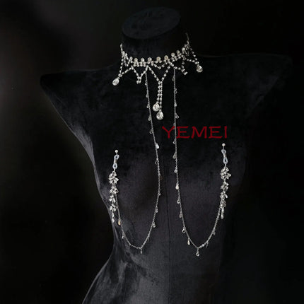 Metal Bondage Nipple Clamps Chain Anal Plug SM Adult Sex Games Breast Stimulate Chest Chain Body Jewelry Accessory Decoration