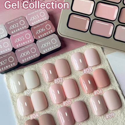 9 Colors Pink Patting Glue Smudge Canned High Saturation Popular Semi-Solid Nail Polish Glue Nail Salon