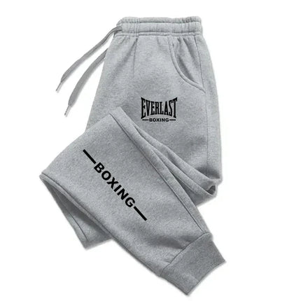 2026 Autumn Winter EVERLAST Printed Running Pants Men Women Outdoor Sports Fitness Pants Jogging Fleece Casual Sports Pants