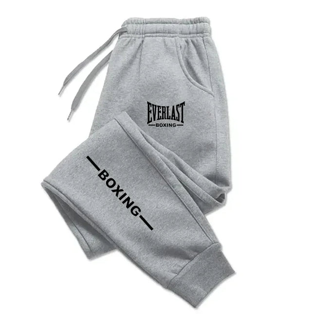 2026 Autumn Winter EVERLAST Printed Running Pants Men Women Outdoor Sports Fitness Pants Jogging Fleece Casual Sports Pants
