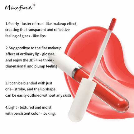 Water gloss mirror lip gloss moisturizing application without showing lip lines versatile for daily use