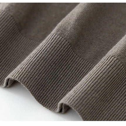 2026 Spring/Summer New Men's Short Sleeved 100% Wool T-Shirt Sweater O-neck Solid Color Loose Knit Pullover Business Casual Tops