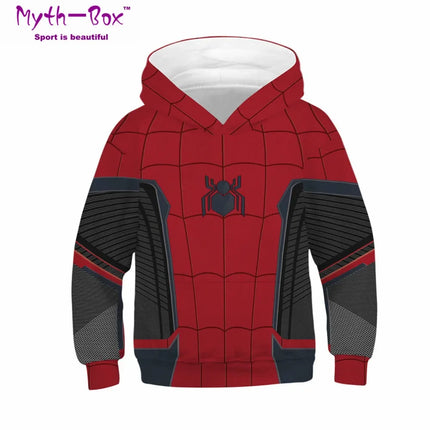 Autumn Winter Children's Hoodies Superhero's Print Coat Kids Sweatshirt Child Teen Hoody Tops 5-14y Boy's Hooded Coat Sportwear