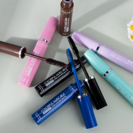 Wine Red Color Mascara Curl Thick Fiber Eyelash Extension Waterproof Non-smudding Blue Green Pink Black Eyes Lengthening Makeup