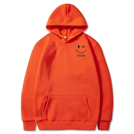 New Smiley Face Fun and Fashionable Couple Hooded Sweatshirt, Loose and Casual Hooded Sweatshirt, Running Sports Coat