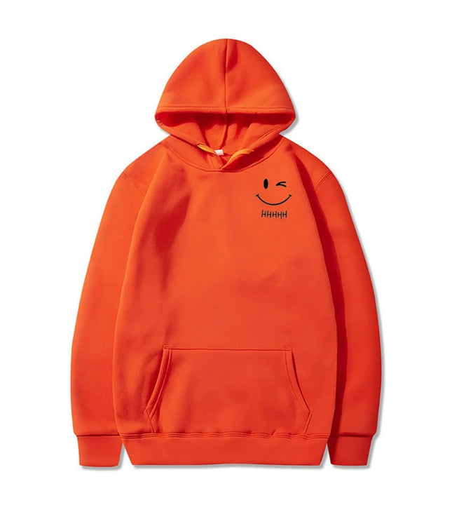 New Smiley Face Fun and Fashionable Couple Hooded Sweatshirt, Loose and Casual Hooded Sweatshirt, Running Sports Coat